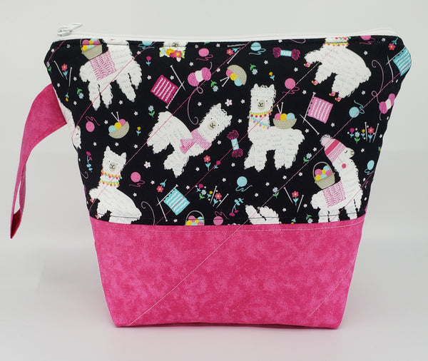 Alpacas in Pink - Project Bag - Small