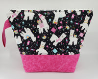 Alpacas in Pink - Project Bag - Medium