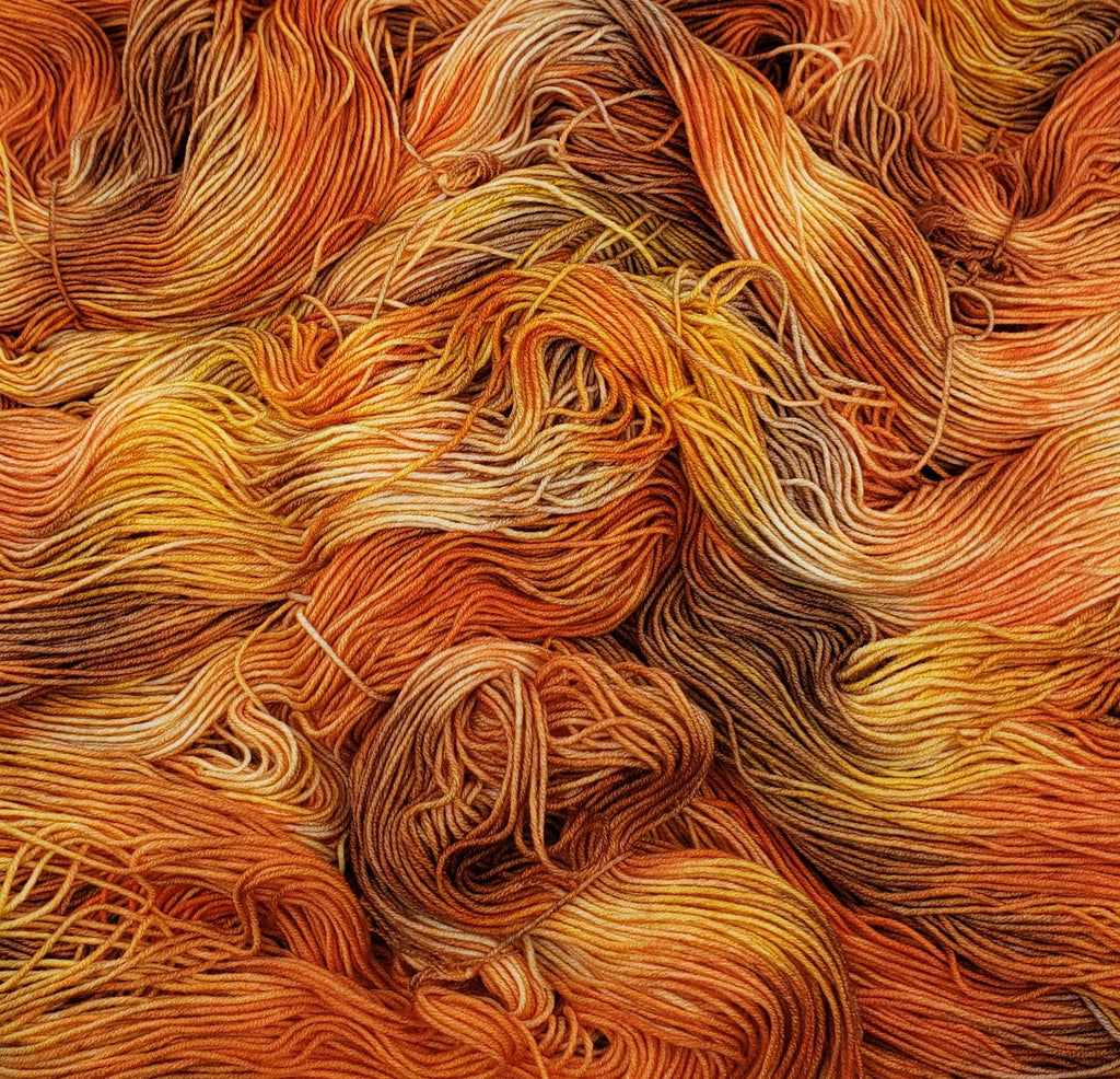 Pumpkin Spice - Variegated Merlin 100 - CHAOS Fiber Co