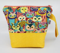 Owls in Yellow - Project Bag - Small