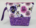 Purple Pansies - Project Bag - Small - CHAOS Fiber Co