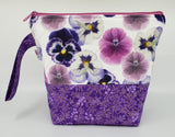 Purple Pansies - Project Bag - Small