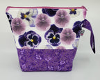 Purple Pansies - Project Bag - Small - CHAOS Fiber Co