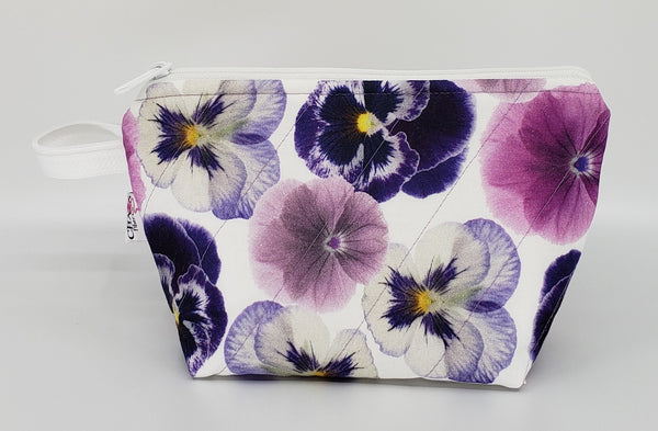 Purple Pansies  - Notions Bag