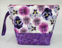 Purple Pansies - Project Bag - Medium