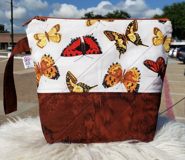 Brown Butterflies - Project Bag - Small