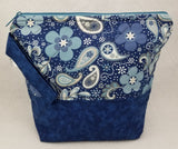 Blue Paisley - Project Bag - Small - Crafting My Chaos