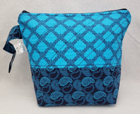 Blue and Blue - Project Bag - Small - Crafting My Chaos