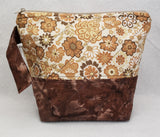 Brown Floral - Project Bag - Small - Crafting My Chaos