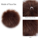 Faux Fur Pom Pom Balls with Elastic Loop - Small