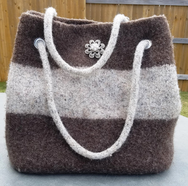 Anywhere I Go Tote - Felted Wool - Knit