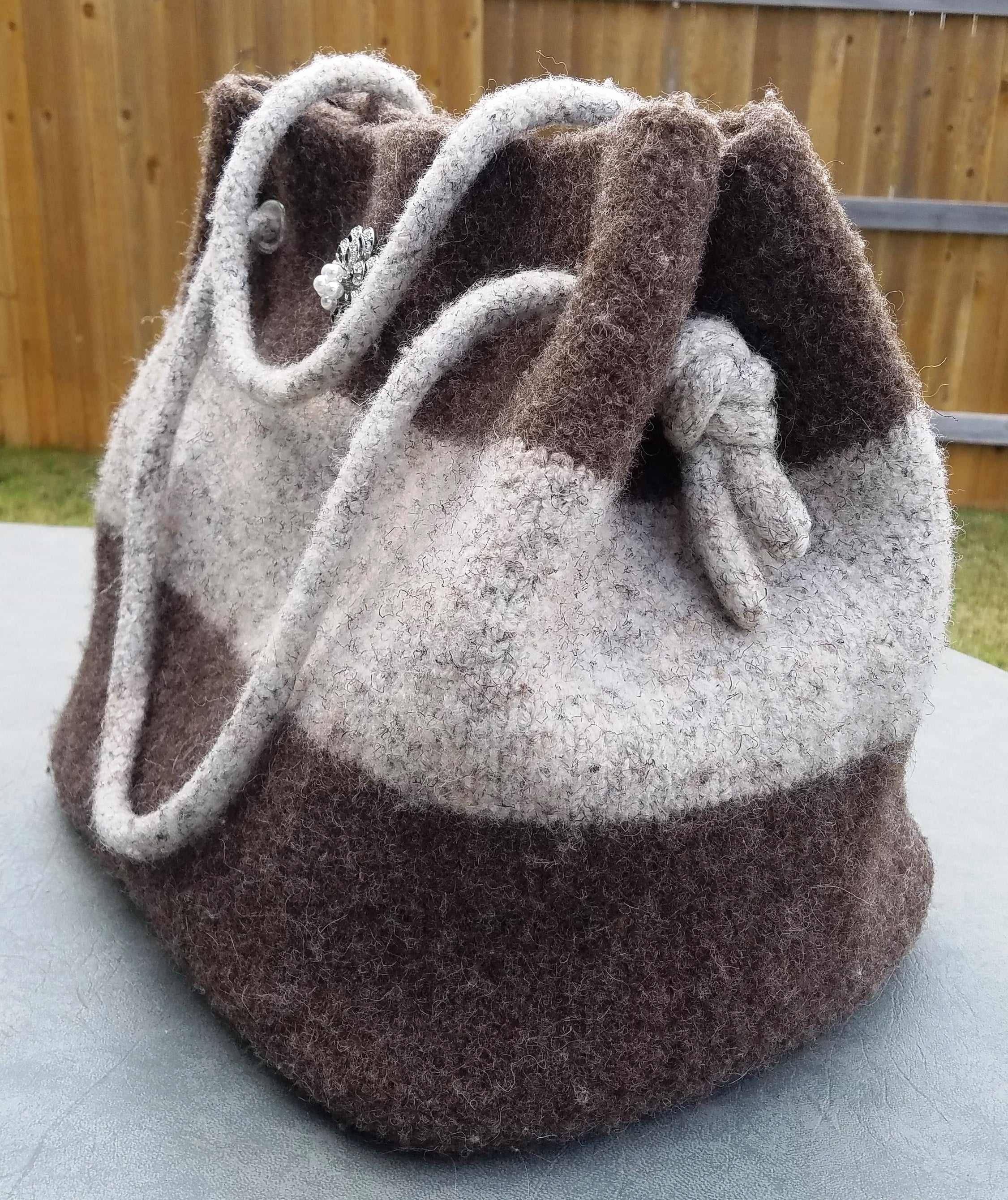 Anywhere I Go Tote - Felted Wool - Knit