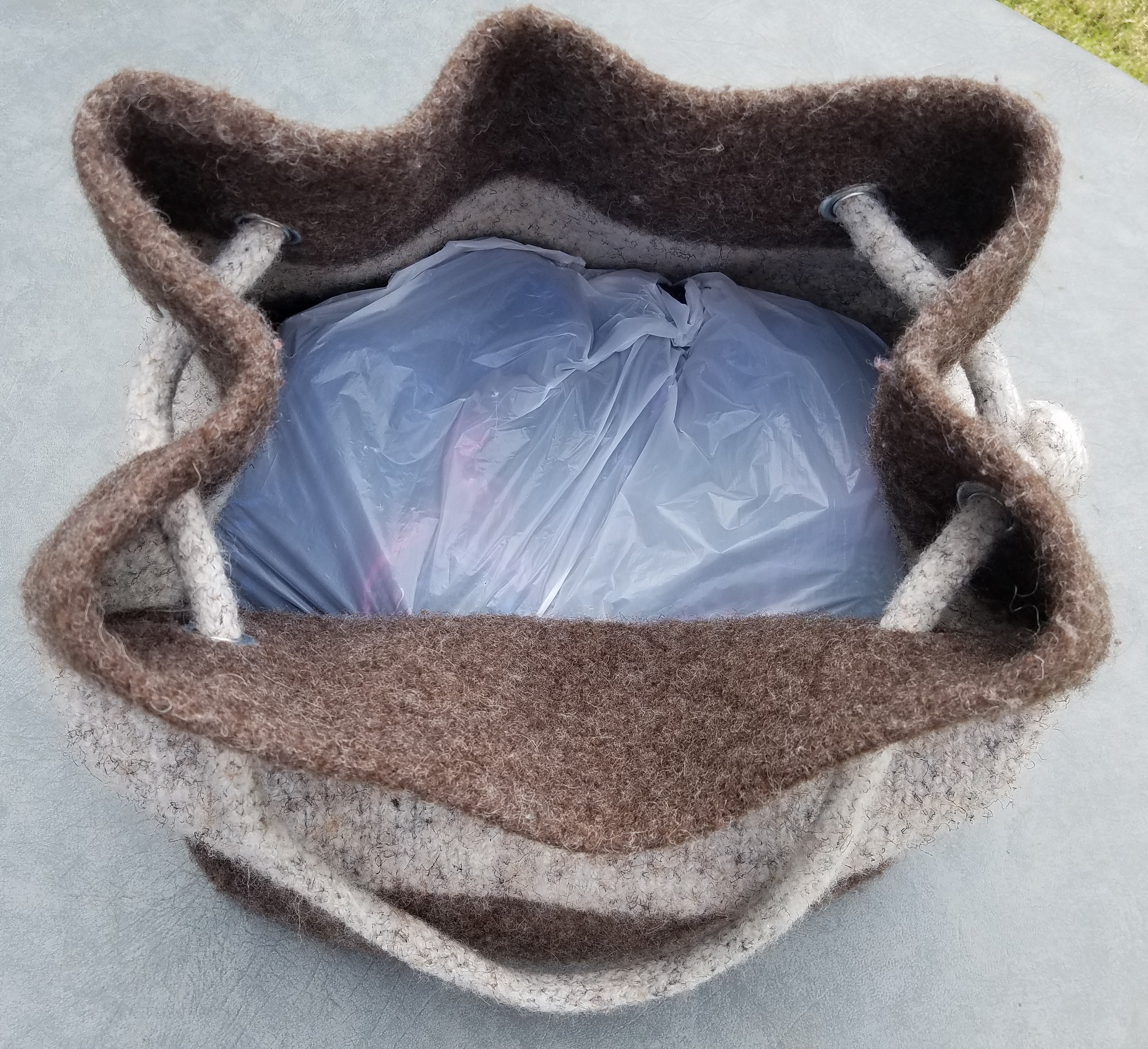 Anywhere I Go Tote - Felted Wool - Knit