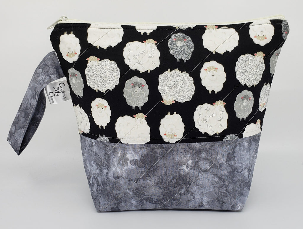 Fluffy Sheep - Grey - Project Bag - Small - CHAOS Fiber Co