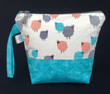 Fluffy Sheep - Blue - Project Bag - Small