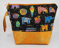 Orange Metallic Animals - Project Bag - Medium