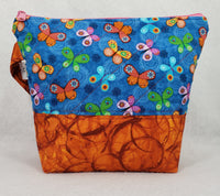 Orange Butterflies - Project Bag - Small - Crafting My Chaos