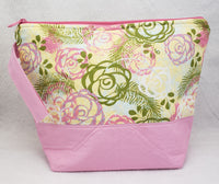 Pale Pink Floral - Project Bag - Medium - Crafting My Chaos