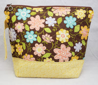 Pale Yellow Flowers - Project Bag - Medium - Crafting My Chaos