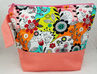 Peach Fantasy Flowers - Project Bag - Medium - Crafting My Chaos