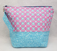 Pink Circles and Pale Blue - Project Bag - Small - Crafting My Chaos