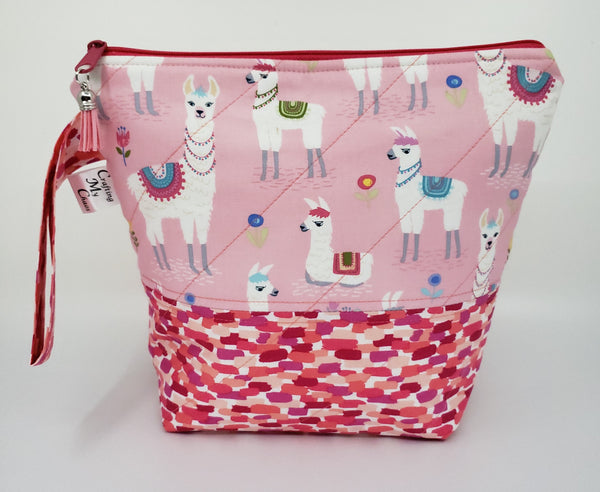 Pink Llamas - Project Bag - Small