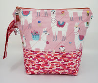 Pink Llamas - Project Bag - Small