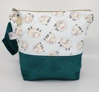 Sheep on Teal - Project Bag - Small