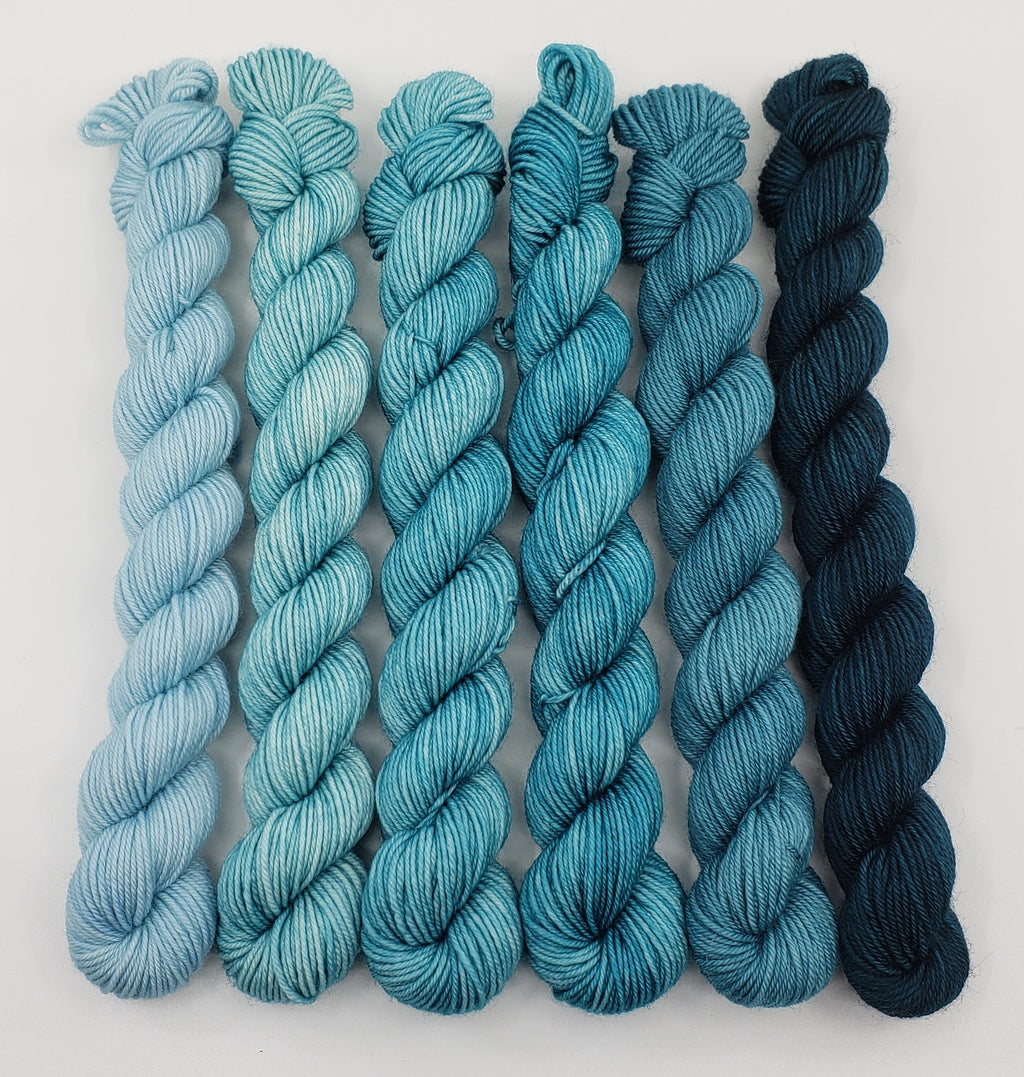Teal Heaven - Minis Gradient Set - CHAOS Fiber Co