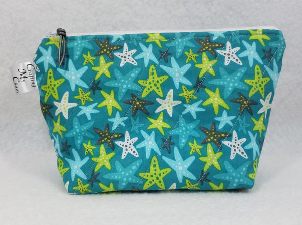 Teal Stars - Notions Bag - Crafting My Chaos