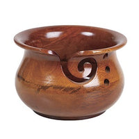 Yarn Bowl - Dark Brown Mango Wood